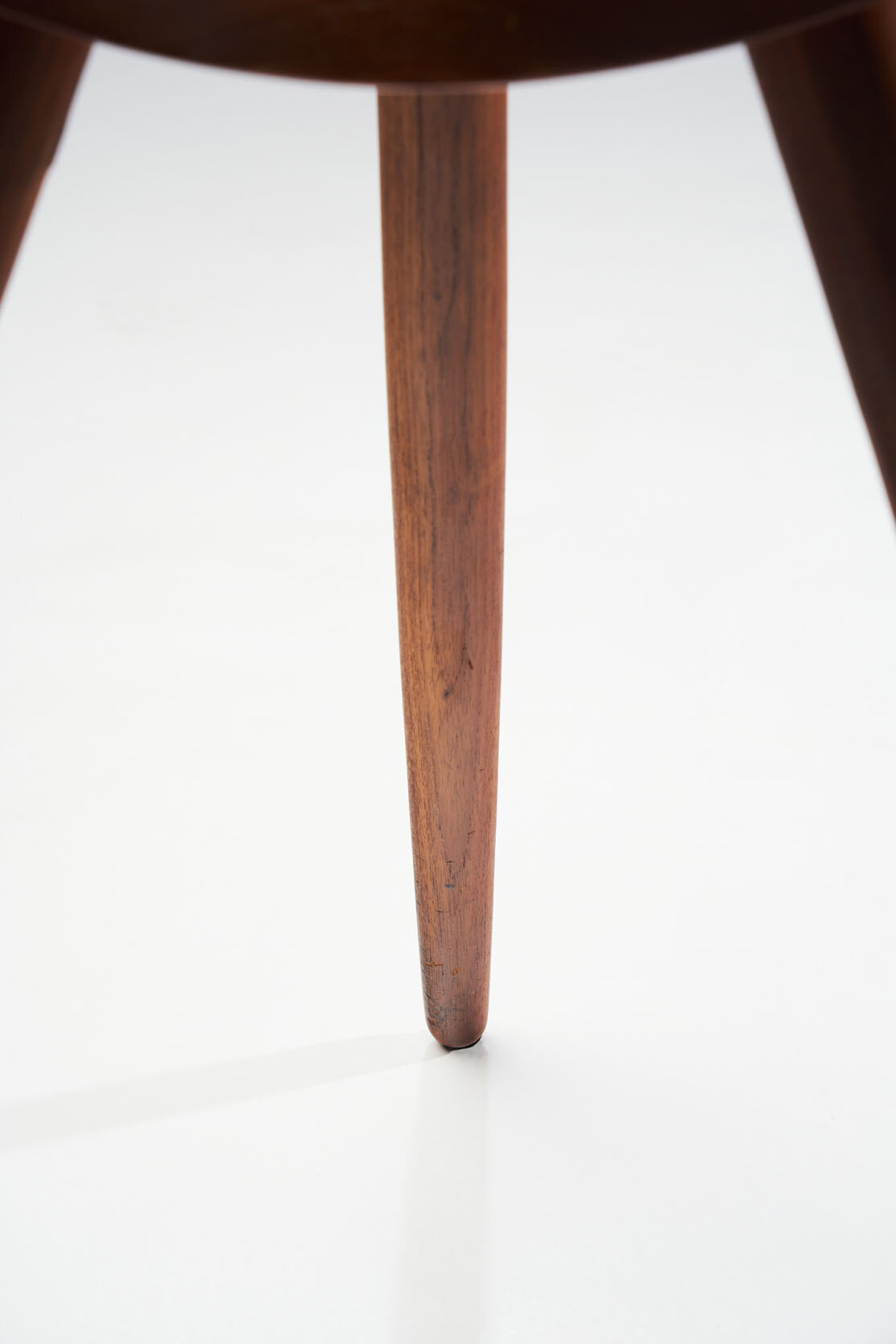 Mogens Lassen Stool in Solid Teak Mounted on Three Tapering Legs